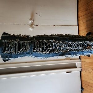 Blue jean two-piece cutout skirt and top..will  steam before shipping